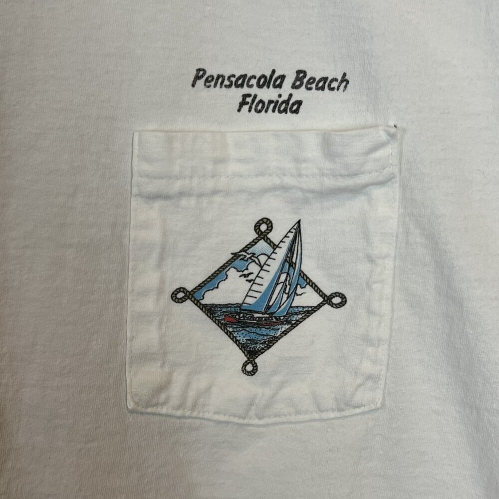 Pensacola Florida Souvenir T Shirt Single Stitch Size Large Vintage Distressed - Picture 3 of 11